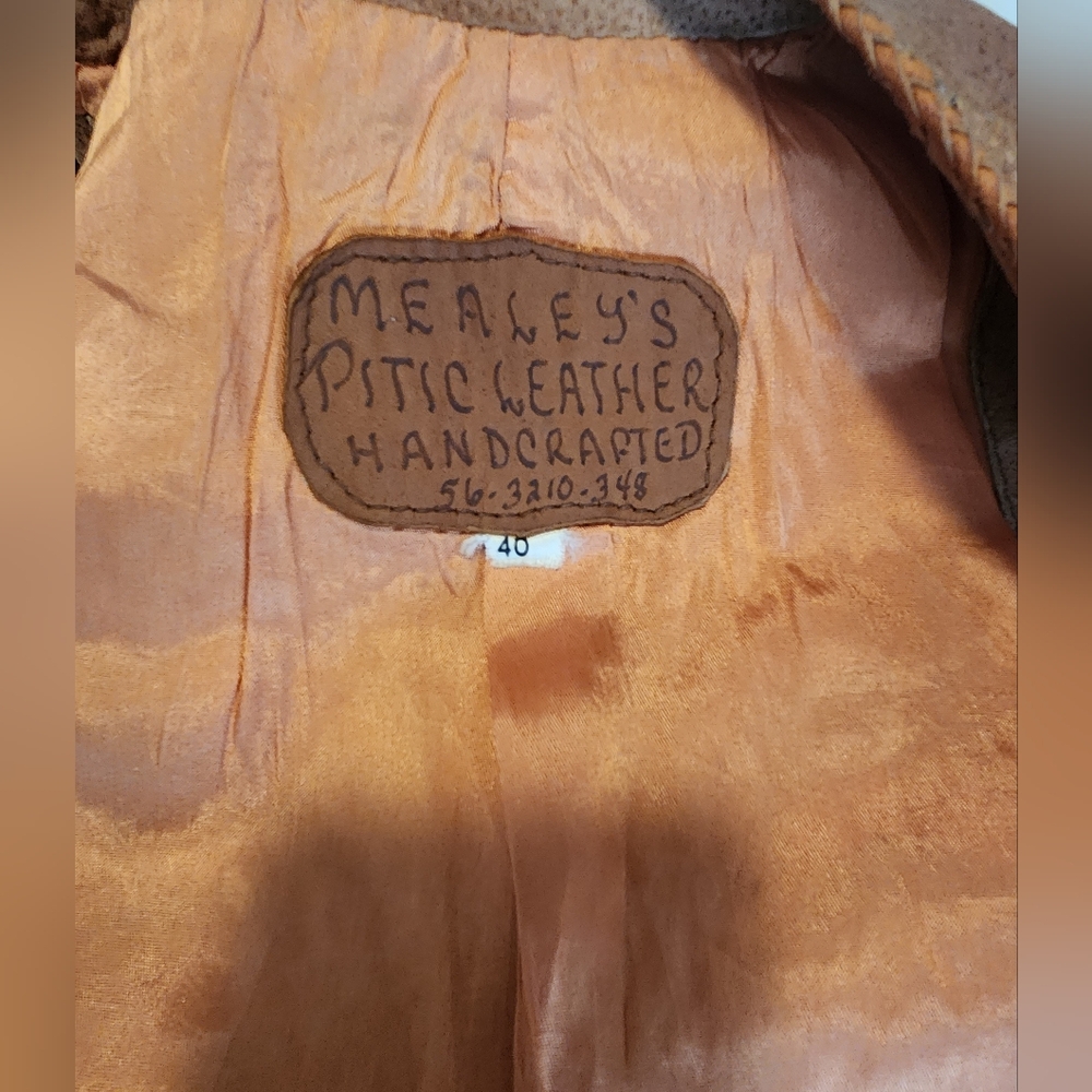 Mealey's Vintage Suede Leather Vest Sz 40 - Picture 8 of 10